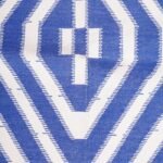 Blue & White Geometric Cotton Area Rug, Handwoven Scandinavian Diamond Pattern Rug for Living Room, Bedroom & Home Décor view 4