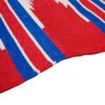 Red, Blue, and White Striped Rectangular Cotton Flat Weave Rug for Dining Room, Large Rectangular Striped Area Rug view 4