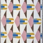 Designer Wool Tufted Rug in Pink, Blue & Ivory for Modern Interiors, Hand Tufted Wool Area Rug with Modern Geometric Pattern view 6