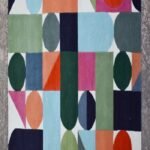 Hand Tufted Wool Geometric Area Rug, Modern Abstract Shapes Carpet, Custom Hand Tufted Wool Area Rug view 6