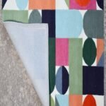 Hand Tufted Wool Geometric Area Rug, Modern Abstract Shapes Carpet, Custom Hand Tufted Wool Area Rug view 2