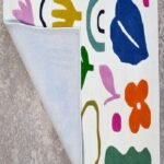 Hand Tufted Wool Abstract Botanical Area Rug, Matisse Inspired Modern Carpet, Modern Living Room Wool Rug view 2