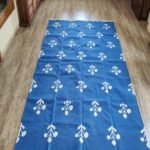 Handwoven Cotton Flatweave Area Rug, Blue & White Geometric Motif, Living Room Bedroom Rug view 4