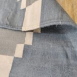 Premium Handwoven Cotton Flat Weave Rug – Durable Geometric Area Rug in Blue & Gray view 2