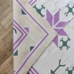 Cotton Flat Weave Rug for Living Room, Purple and Green Southwestern Tribal Cotton Flat Weave Area Rug view 2
