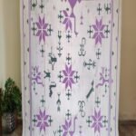 Cotton Flat Weave Rug for Living Room, Purple and Green Southwestern Tribal Cotton Flat Weave Area Rug view 3