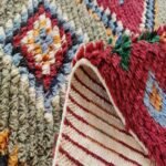 Moroccan Berber Style Wool Rug – Geometric Diamond Medallion Design, Handwoven Moroccan Wool Area Rug view 3