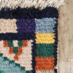 Handwoven Moroccan Wool Rug, Moroccan Berber Wool Rug – Geometric Diamond Medallion Design, view 5