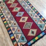 Handwoven Moroccan Wool Rug, Moroccan Berber Wool Rug – Geometric Diamond Medallion Design, view 3
