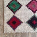 Moroccan Berber Wool Rug, Geometric Diamond Pattern Living Room Area Rug, Colorful Geometric Design view 6