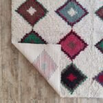 Moroccan Berber Wool Rug, Geometric Diamond Pattern Living Room Area Rug, Colorful Geometric Design view 4