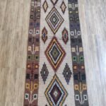 Handmade Moroccan Wool Area Rug, Azilal Style Tribal Diamond Carpet for Living Room & Bedroom view 5