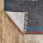 Luxury Handwoven Moroccan Wool Rug – Charcoal Gray Compass Star Design for Living Room & Bedroom view 6