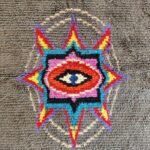 Luxury Handwoven Moroccan Wool Rug – Charcoal Gray Compass Star Design for Living Room & Bedroom view 5
