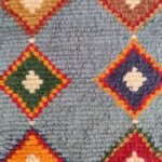 Handmade Moroccan Wool Rug – Sky Blue Diamond Pattern Boho Area Rug, Custom Size Available view 6