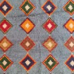 Handmade Moroccan Wool Rug – Sky Blue Diamond Pattern Boho Area Rug, Custom Size Available view 5