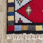 Premium Moroccan Wool Rug | Red & Multicolor Diamond Carpet for Living Room & Bedroom view 7