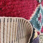 Premium Moroccan Wool Rug | Red & Multicolor Diamond Carpet for Living Room & Bedroom view 4