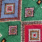 Diamond Pattern Geometric Shag Carpet, Emerald Green Carpet for Hallway & Bedroom, Bohemian Green Moroccan Carpet view 8