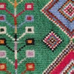 Diamond Pattern Geometric Shag Carpet, Emerald Green Carpet for Hallway & Bedroom, Bohemian Green Moroccan Carpet view 7