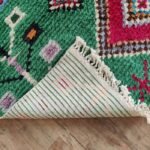 Diamond Pattern Geometric Shag Carpet, Emerald Green Carpet for Hallway & Bedroom, Bohemian Green Moroccan Carpet view 5