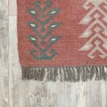 Handwoven Wool Jute Area Rug, Rustic Botanical Leaf Pattern Rug in Terracotta Red for Living Room, Bedroom & Farmhouse Décor view 10