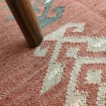 Handwoven Wool Jute Area Rug, Rustic Botanical Leaf Pattern Rug in Terracotta Red for Living Room, Bedroom & Farmhouse Décor view 5