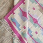 Handwoven Wool Kilim Area Rug with Southwestern Geometric Pattern – Living Room & Bedroom Rug view 5