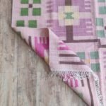 Handwoven Wool Kilim Area Rug with Geometric Floral Pattern – Living Room & Bedroom Rug, Modern Scandinavian Floral Design view 5