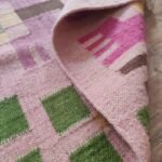 Handwoven Wool Kilim Area Rug with Geometric Floral Pattern – Living Room & Bedroom Rug, Modern Scandinavian Floral Design view 2