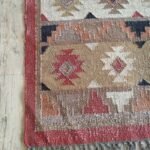 Navajo Inspired Wool Jute Rug with Geometric Tribal Design, Boho Handwoven Wool Jute Area Rug for Living Room & Bedroom view 7