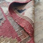 Navajo Inspired Wool Jute Rug with Geometric Tribal Design, Boho Handwoven Wool Jute Area Rug for Living Room & Bedroom view 5