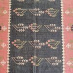 Traditional Tribal Wool Jute Area Rug with Decorative Border, Living Room & Bedroom Rug view 8