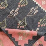 Traditional Tribal Wool Jute Area Rug with Decorative Border, Living Room & Bedroom Rug view 2