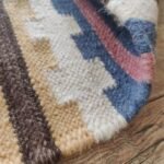 Handwoven Wool Flatweave Area Rug, Pastel Geometric Tribal Kilim Rug, Boho Cotton Wool Blend Dhurrie for Living Room or Bedroom view 5