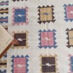 Handwoven Wool Flatweave Area Rug, Pastel Geometric Tribal Kilim Rug, Boho Cotton Wool Blend Dhurrie for Living Room or Bedroom view 4