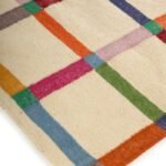 Modern Rainbow Checkered Flatweave Wool Rug, Rectangular Geometric Playroom Area Rug, Multi-Color Grid Pattern Cotton Wool Rug view 5