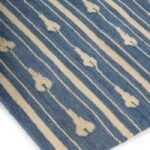 Handwoven Cotton Wool Rug, Soft Blue and White Striped Bohemian Area Rug for Living Room view 5