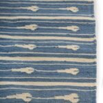 Handwoven Cotton Wool Rug, Soft Blue and White Striped Bohemian Area Rug for Living Room view 4