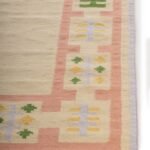 Cotton Wool Rug with Geometric Border – Cozy Bedroom Area Rug, Wool Area Rug for Living Room view 4