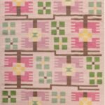 Handwoven Wool Kilim Area Rug with Geometric Floral Pattern – Living Room & Bedroom Rug, Modern Scandinavian Floral Design view 9