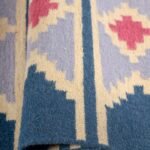 Navajo Inspired Blue Wool Kilim Area Rug – Rectangular Southwestern Flatweave for Living Room & Nursery view 7