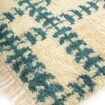 Handmade Moroccan Wool Rug, Modern Grid Pattern Shag Carpet, Checkered Moroccan Wool Rug view 5