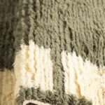 Moroccan Wool Rug 5×8, Olive Green Checkered Border Shag Carpet for Living Room, Bedroom view 2