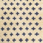 Handmade Moroccan Wool Rug – Navy Blue & Cream Swiss Cross Carpet for Living Room & Bedroom view 5