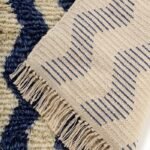 Handmade Moroccan Berber Wool Rug, Geometric Zigzag Shaggy Area Rug, Blue Boho Carpet view 3