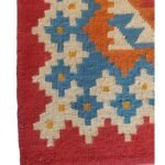 Bohemian Kilim Style Flatweave Rectangular Wool Rug, Colorful Geometric Diamond Area Rug for Dining Room view 5