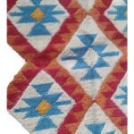 Bohemian Kilim Style Flatweave Rectangular Wool Rug, Colorful Geometric Diamond Area Rug for Dining Room view 4