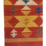 Multicolor Kilim Style Cotton Wool Rug – Boho Rectangular Bedroom Area Rug, Kilim Area Rug for Dining Room view 5