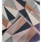 Handwoven Triangle Pattern Kilim Rug, 100% Wool Flatweave Area Rug, Contemporary Earth Tone Decor for Office & Lounge view 2